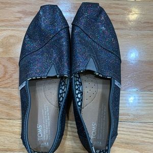 Sparkly purple/ blue toned TOMS size W7.5